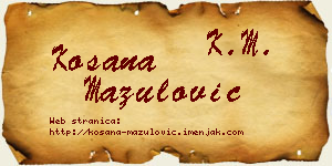 Kosana Mazulović vizit kartica